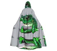 MJHKXLJ Gator Cape à capuche imprimée verte pour Halloween, jeux de rôle et fêtes costumées