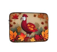 MJHKXLJ Happy Thanksgiving Decor Housse de protection antichoc pour ordinateur portable 10" Motif Turquie avec feuilles d'érable