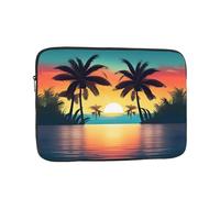 MJHKXLJ Housse de protection pour ordinateur portable 30,5 cm - Motif coucher de soleil océan avec palmiers tropicaux, crépuscule - Protection antichoc et voyage léger