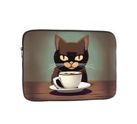 MJHKXLJ Housse pour ordinateur portable 13" pour ordinateur portable - Protection antichoc et légère - Motif chats café