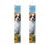 MJHKXLJ Jolie bannière de porche à motif papillon blanc - Robuste, durable, lavable et réutilisable, décoration de remise de diplôme 30,5 x 180,3 cm