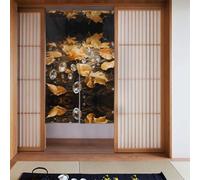 MJHKXLJ Lot de 2 rideaux d'images en forme de feuille d'or - 86,4 x 142,2 cm - Pour portes, fenêtres, séparation de pièces, protection de l'intimité, de la lumière du soleil, du vent, de la poussière