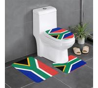 MJHKXLJ Lot de 3 tapis de sol antidérapants en forme de U avec imprimé drapeau de l'Afrique du Sud, fermement fixé, absorbant et durable, épais et confortable