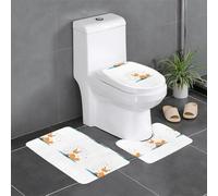 MJHKXLJ Lot de 3 tapis de sol antidérapants Motif gouttes de pluie colorées en forme de U, fermement fixé, absorbant et durable, épais et confortable