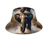 MJHKXLJ Natation Eléphant Africain Imprimés Réfléchissant Bob Chapeau Homme Femme Léger Pliable pour Activités de Plein Air Noir