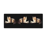 MJHKXLJ Tapis de souris extra large avec motif chaton lisant un journal - Pour ordinateur de bureau - Version épaisse - 30,5 x 80 cm
