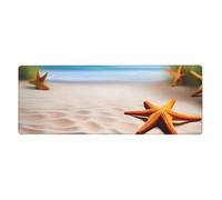 MJHKXLJ Tapis de souris imprimé plage étoiles de mer terres extra large tapis de souris ordinateur bureau gaming clavier version épaisse 30,5 x 80 cm