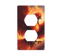MJHKXLJ Un joli Phoenix imprimé double prise murale panneau mural plaque de couverture de prise électrique Shatter décoration durable 11,4 x 7 cm