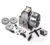 MJINA Table d'indexation Universelle Verticale Horizontale CNC, tête de Division rotative, mandrin de Tour à 3 mâchoires, Outils de fraisage CNC(5-125 Chuck with Tailstock)