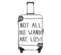 Mjinbiao Housses de valises en bois avec motif tournesols sur quatre tailles, Not All Who Wander Are Lost, XL