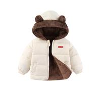 Mjjsk Manteau d'hiver pour filles - Doudoune rembourrée en polaire chaude - Parka à capuche épaisse - Manteau matelassé pour tout-petits, blanc, 7-8 ans