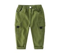 Mjjsk Pantalon de jogging cargo fin pour enfants, garçons et filles, taille élastique, décontracté, classique, à enfiler, vintage, uni, pantalon de jogging, Y2-2-vert, 5-6 ans