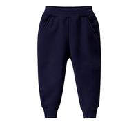 Mjjsk Pantalon de jogging en polaire pour enfants garçons filles sport école jogging Pe Joggers Casual Pantalon de survêtement chaud Pantalon de survêtement classique, Y2-2-bleu marine, 8-12 ans