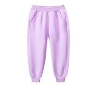 Mjjsk Pantalon de jogging en polaire pour enfants garçons filles sport école jogging Pe Joggers Casual Pantalon de survêtement chaud Pantalon de survêtement classique, Y2-2-violet, 5-6 ans