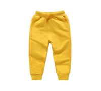 Mjjsk Pantalon de jogging pour enfants - Confortable - Uni - Doux - Pantalon de survêtement décontracté, Y2-1-jaune, 6-7 ans
