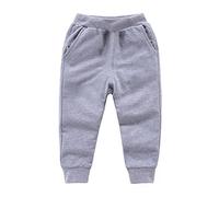 Mjjsk Pantalon de jogging pour enfants - Confortable - Uni - Doux - Pantalon de survêtement décontracté, Y2-1-Gris, 6-7 ans