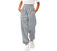 Mjjsk Pantalon de sport décontracté pour filles - Unisexe - Classique - Doux - Pantalon de jogging uni, gris, 13-14 ans