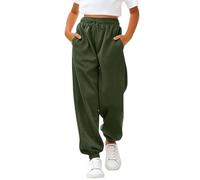Mjjsk Pantalon de sport décontracté pour filles - Unisexe - Classique - Doux - Pantalon de jogging uni, Vert, 13-14 ans