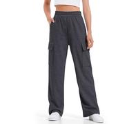 Mjjsk Pantalon de survêtement ample pour filles - Taille élastique - Pantalon de jogging décontracté doux à jambes larges - Pantalon d'été léger et confortable, Y2-1-Gris foncé, 4-5 ans