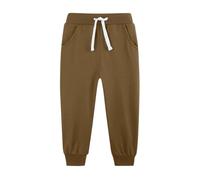 Mjjsk Pantalon de survêtement décontracté pour garçons - Pantalon de jogging pour enfants - Pantalon de sport classique pour enfants - Taille élastique - Chaud pour l'hiver, marron, 5-6 ans