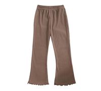 Mjjsk Pantalon d'école évasé pour filles - Taille élastique - Décontracté - Doux - À enfiler - Tendance - Uni - Bas cloche - Pantalon de jogging, Y2-2-kaki, 11-12 ans