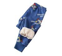 Mjjsk Pantalon d'hiver thermique pour enfants avec doublure en polaire pour garçons et filles, confortable, doux, jogging, pantalon de dessin animé, épais, jogging mignon, bleu, 5-6 ans