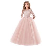 Mjjsk Robe de princesse en dentelle et tulle pour fille - Robe de bal de fin d'année, de concours de beauté, de fête d'anniversaire, de mariage, de demoiselle d'honneur, de soirée