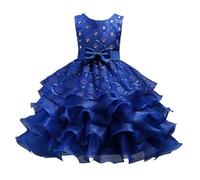 Mjjsk Robe tutu de princesse pour fille, bleu, 11-12 ans