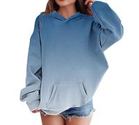 Mjjsk Sweat à capuche ombré pour filles, bleu, 13-14 ans