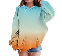 Mjjsk Sweat à capuche ombré pour filles, Orange, 11-12 ans