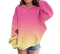 Mjjsk Sweat à capuche ombré pour filles, rose, 13-14 ans