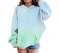 Mjjsk Sweat à capuche ombré pour filles, Vert L, 9-10 ans