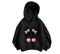 Mjjsk Sweat à capuche pour filles - Motif chat mignon - Pour enfants - Kawaii - Animaux de dessin animé - Pull à capuche amusant pour enfants - Mode, Z2-2-noir, 3-4 ans