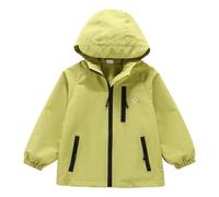 Mjjsk Vestes pour filles à fermeture éclair légère coupe-vent mince douce enfants élégant manteau confortable enfants extérieur imperméable dessin animé, Vert, 11-12 ans