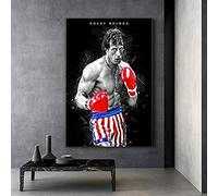 MJKLU Film de Boxe Sylvester Rocky Boxer Balboa Stallone Toile de Motivation Peinture Murale Art Affiche Fans Chambre Salon Musculation Gym Club Studio décor à la Maison
