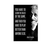 MJKO Albert Einstein Affiche sur toile avec citations inspirantes pour décoration de chambre à coucher, paysage sportif, décoration de bureau, cadeau sans cadre, 20 x 30 cm