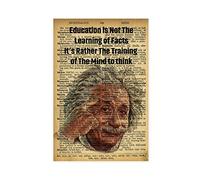 MJKO Albert Einstein Poster rétro sur toile avec citations inspirantes pour salon, chambre à coucher, décoration sans cadre 30 x 45 cm