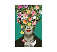 MJKO Frida Kahlo Impression sur toile Art 2 - Décoration pour chambre à coucher, bureau, chambre - Cadeau - Sans cadre - 30 x 45 cm