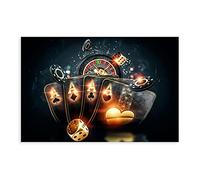MJKO Poster sur toile de poker casino roulette, décoration de chambre à coucher, paysage sportif, décoration de bureau, chambre, cadeau sans cadre, 30 x 45 cm