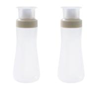 MJLOMJ Lot de 2 flacons compressibles de 350 ml avec buse et bouchon, distributeur de sauce pour ketchup, miel, barbecue, vinaigrette, glaçage, artisanat, colle (blanc, cinq trous)