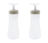 MJLOMJ Lot de 2 flacons compressibles de 350 ml avec buse et bouchon, distributeur de sauce pour ketchup, miel, barbecue, vinaigrette, glaçage, artisanat, colle (blanc, trou unique)