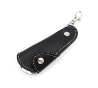 MJLOMJ Mini chausse-pied en métal avec étui en cuir - Design compact et portable avec crochet pour hommes, femmes et enfants (voyage, petit, léger), Noir , Taille unique