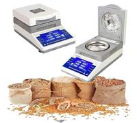 MJMLUCK Analyseur d'humidité halogène de Laboratoire, testeur d'humidité numérique de Laboratoire, 50 g x 0,005 g, analyseur de teneur en humidité avec écran Tactile LCD, pour l'agriculture et la mé