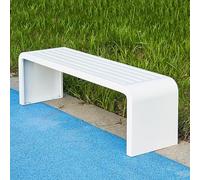 MJMLUCK Banc d'extérieur/intérieur à Structure en Acier, résistant aux intempéries, Banc de Pique-Nique Art Déco en Alliage, Banc de Jardin sans Dossier résistant aux intempéries, pour Jardin, Porch