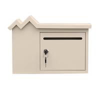 MJMLUCK Boîte aux Lettres galvanisée verrouillable, Ouverture complète, boîtes aux Lettres murales avec 2 Trous de Fuite, Choix Multicolore (Beige)