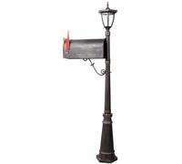 MJMLUCK Boîte aux Lettres Lumineuse avec éclairage Solaire, Aluminium moulé Durable, Design élégant pour entrées Modernes, Marron
