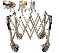 MJMLUCK Chariot funéraire Pliable en Alliage d'aluminium, Chariot pour cercueils, Chariot pour Fournitures mortuaires, capacité de Charge : 450 kg (Or) (Argent)