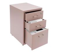 MJMLUCK Classeur à 3 tiroirs avec Serrure 45,7 cm H x 27,9 cm L x 40,6 cm P, classeur métallique de Bureau avec 2 clés et Quatre roulettes, classeur verrouillable pour Bureau, Salle d'étude, Commode