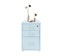 MJMLUCK Classeur à 3 tiroirs avec Serrure 45,7 cm H x 27,9 cm L x 40,6 cm P, classeur métallique de Bureau avec 2 clés et Quatre roulettes, classeur verrouillable pour Bureau, Salle d'étude, Commode