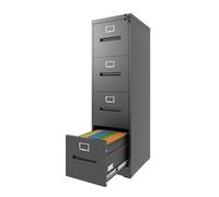 MJMLUCK Classeur Vertical à 4 tiroirs avec Serrure, en métal, Format A4/Lettre, étroit et verrouillable, idéal pour Le Bureau à Domicile ou à la Maison. Assemblage requis (Noir).